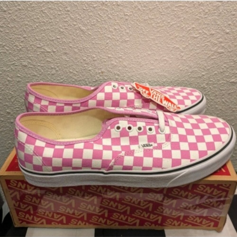Vans Authentic Checkerboard Men Size 11.5 Orchid and White Pink 112025 - Picture 4 of 11